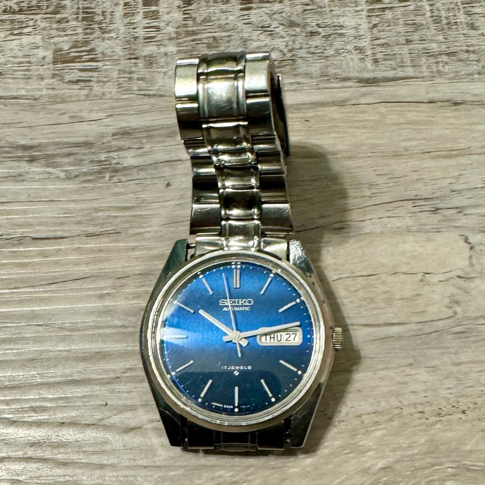 Seiko Blue Dial Silver Watch